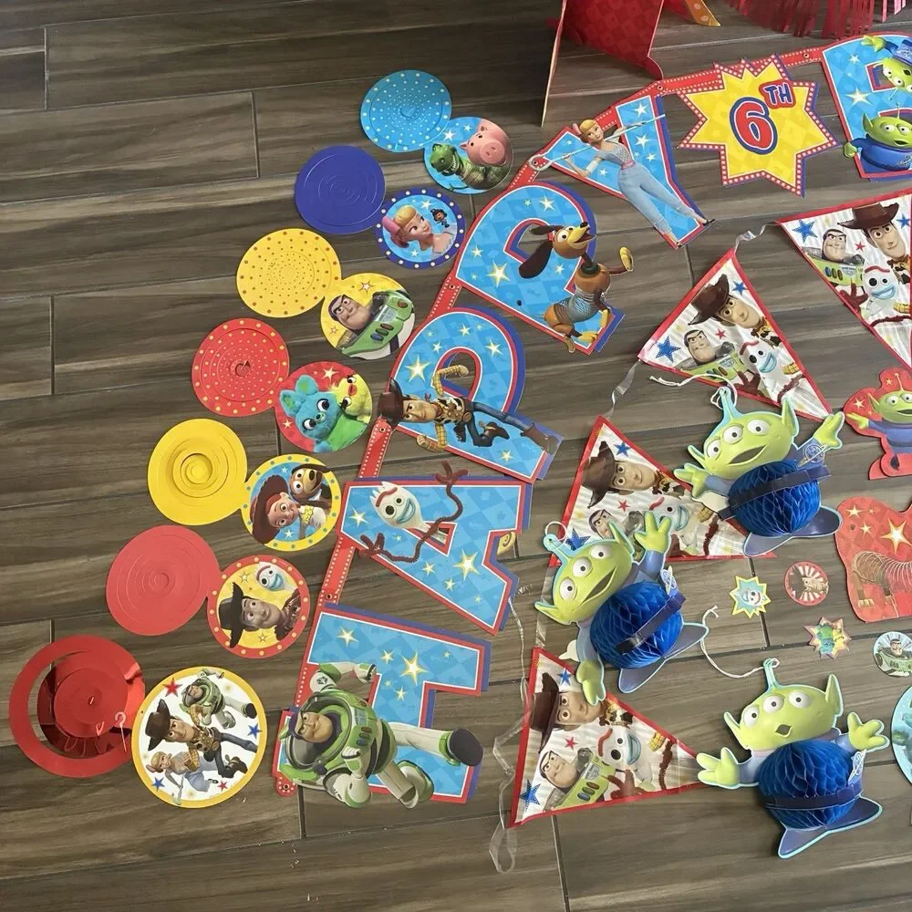 Toy Story 4 Birthday Party Decorations Lot of 60+ Disney Pixar Woody Buz Forky